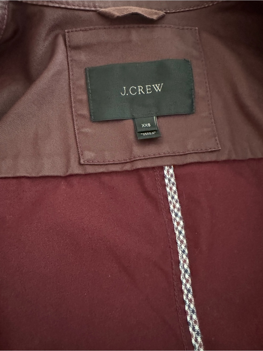 J. Crew Women's Burgundy Utility Field Jacket with Gold Buttons - Picture 5 of 6